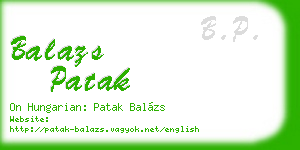 balazs patak business card